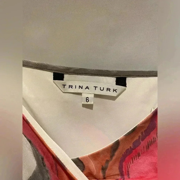 Trina Turk bias cut spaghetti strap dress, sz 6 - Picture 5 of 10